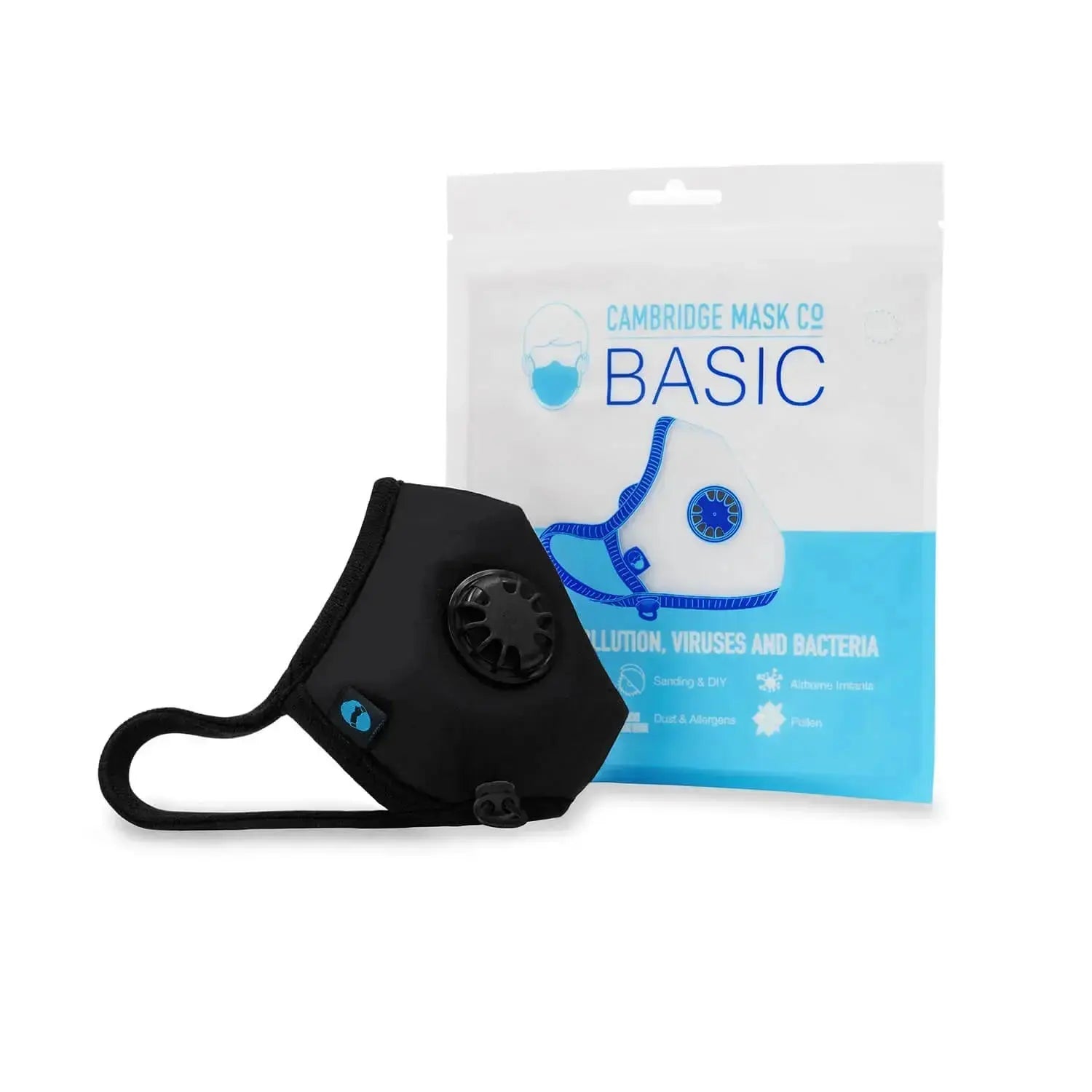 Basic Mask - Black | Reusable | 90 hours | 95%+ Filtration – Cambridge ...