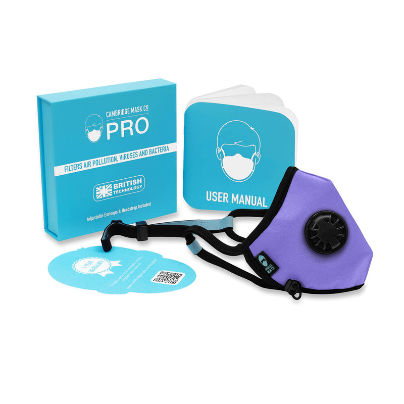 Image of The Anning Pro Mask with the User Manual, Box and Warranty Card